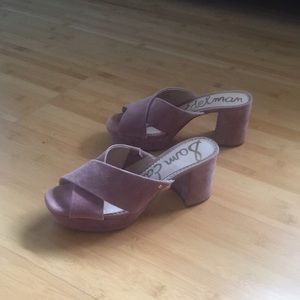Sam edleman peep toe mules